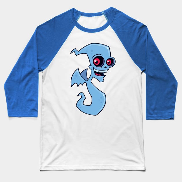 Ghost Demon Baseball T-Shirt by fizzgig